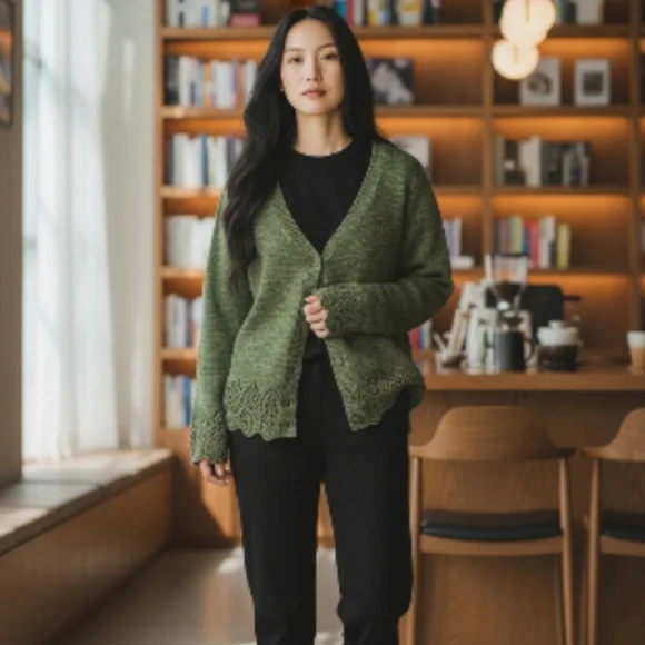 BCBGMaxAzria Forest Green Women's Cardigan - Picture 1 of 14